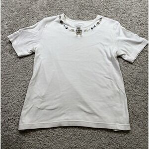 Vintage‎ Christopher & Banks Cat Mouse Basic Shirt Casual Grandmacore Animal M